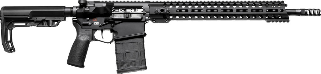 Patriot Ordnance Factory Revolution DI .308 rifle with 16.5-inch barrel and black finish