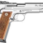 Smith & Wesson 1911 Performance Center Pro 9mm pistol with 5-inch barrel and wood grip