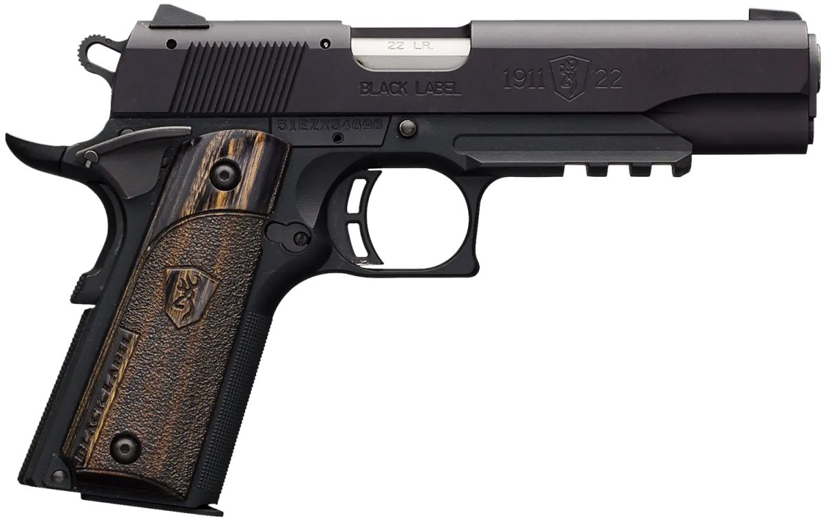 BROWNING 1911-22 A1 BLK LBL 22LR RAIL