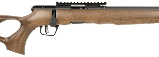 SAVAGE ARMS B17 17HMR BLK/WOOD 18" THD