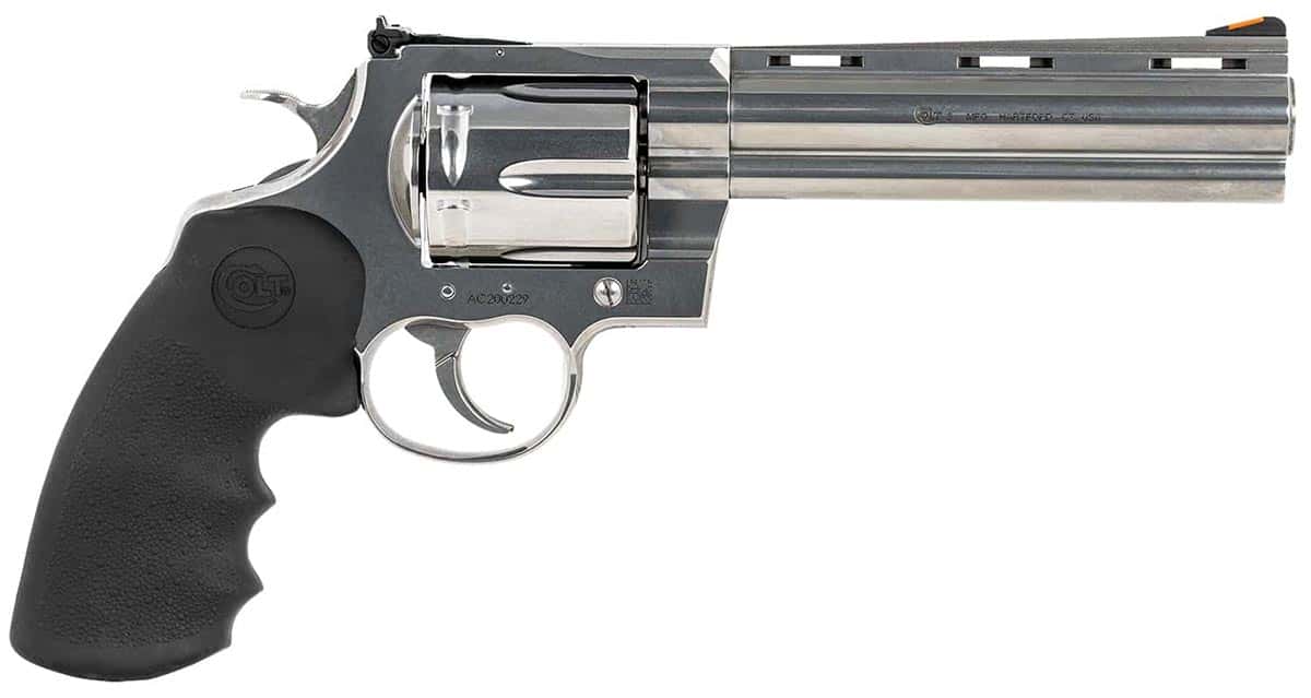 Colt Anaconda .44 Magnum stainless revolver with 6-inch barrel