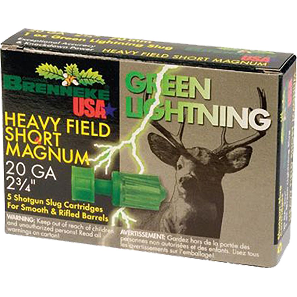 Brenneke Green Lightning Slugs 20 ga. 2 3/4 in. 1 oz. 5 rd. - Image 2