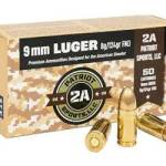 2A Patriot Sports 9mm Luger Ammunition P9MM124FMJ 124 Grain Full Metal Jacket 50 Rounds