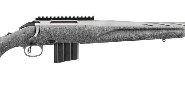 Ruger American Rifle Gen II .400 Legend with 20-inch barrel and gray splatter stock