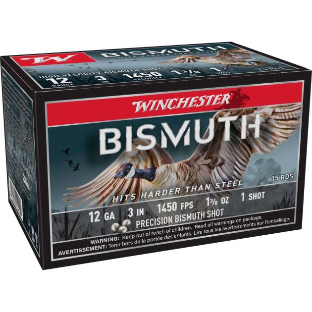 WINCHESTER BISMUTH 12 GA 3" #1  1-3/8OZ 15 RD/BX 10 BX/CS