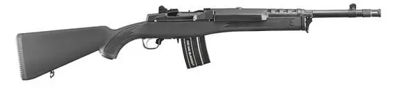 Ruger Mini-14 Tactical .300 AAC Blackout rifle with blued barrel and black synthetic stock