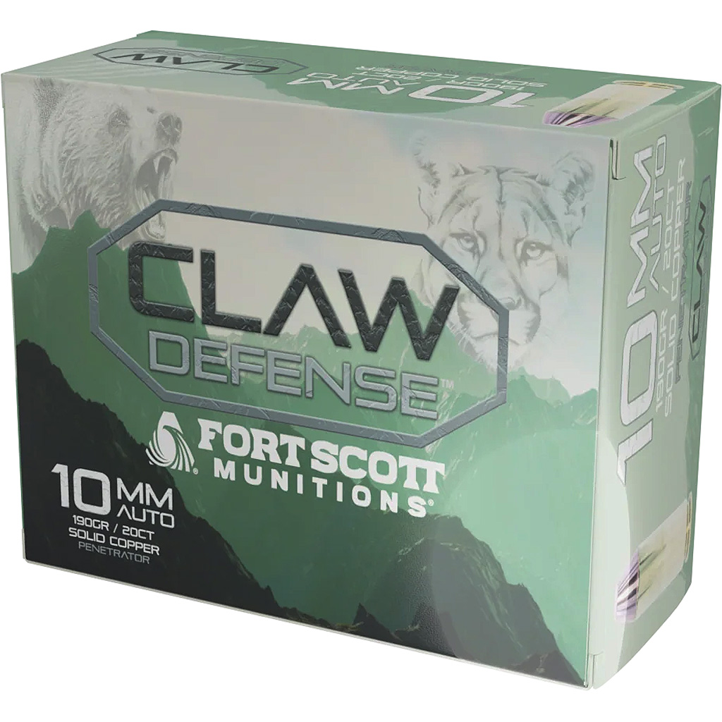 Fort Scott Munitions Claw Defense Handgun Ammo 10mm 190 gr. 20 rd.