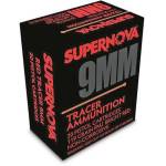 Supernova Tracer Pistol Ammunition  9mm 119 gr. FMJ Red Tracer 20 rd.