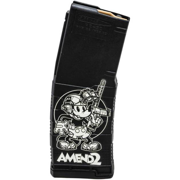Amend2 AR-15 Mod 3 Magazine 5.56/223 Black Steamboat Willie 30 rd.