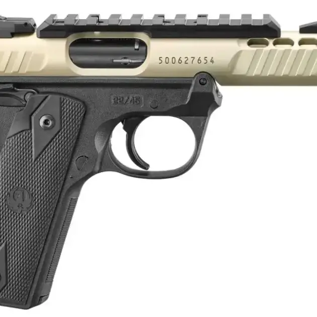 RUGER MRK IV 22/45LTE 22LR 4.4" T.B. CHAMPAGNE ANODIZED BLACK GRIPS 2-10RD MAGS