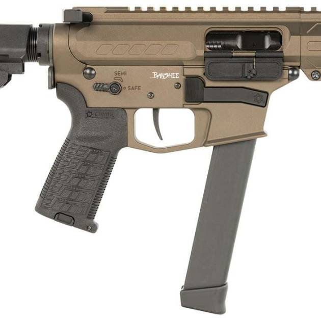 CMMG PISTOL, BANSHEE, FIXED EJECTOR, 9MM, 5", MIDNIGHT BRONZE W/ADJ RIP BRACE