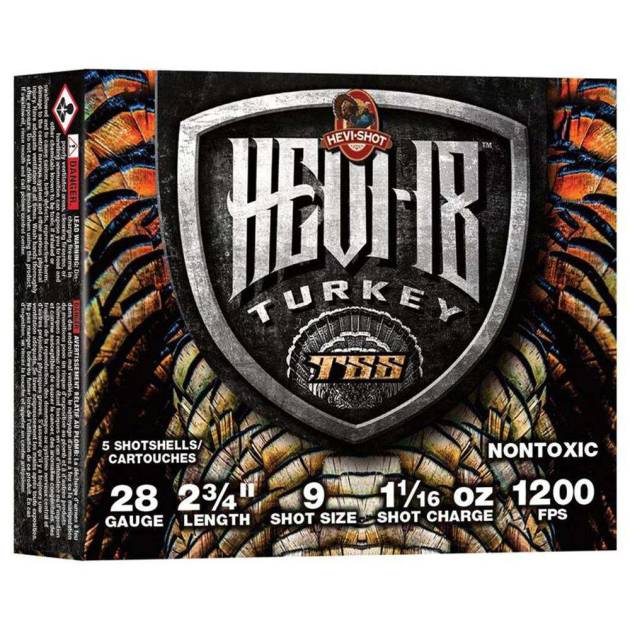 HEVI-SHOT HEVI-18 TSS TURKEY 28GA 2-3/4IN 1-1/16OZ #9 5RD/BX 10BX/CS