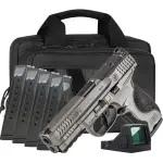 SMITH & WESSON M&P9 M2.0 METAL NTS CARRY ON BUNDLE 4.25"  5-17RD MAGS VIRIDIAN OPTIC, SAVIOR BAG