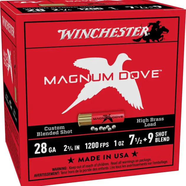 WINCHESTER 28 GA 2-3/4" 7.5&9 MAGNUM DOVE 1 OZ 25RD/BX 10BX/CS