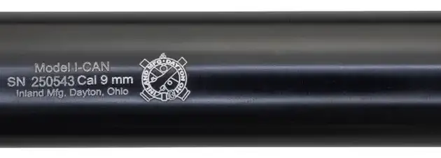 INLAND I-CAN 6" Aluminum Black Type III Anodized Black .45 Suppressor, .578x28 direct thread base