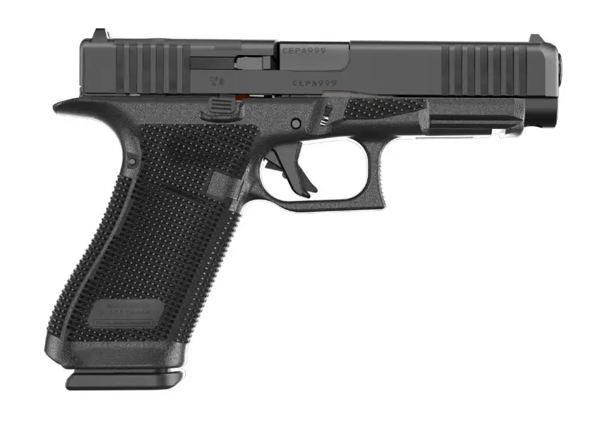 Glock 17 Gen6 9mm handgun with 4.49-inch barrel, fixed sights, and black finish