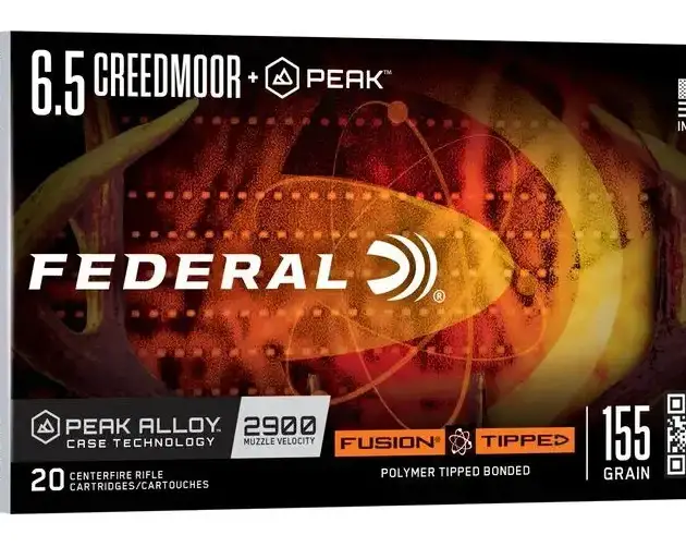FEDERAL 6.5 CREEDMOOR+PEAK 155GR FUSION TIPPED 20 RD/BX 10 BX/CS