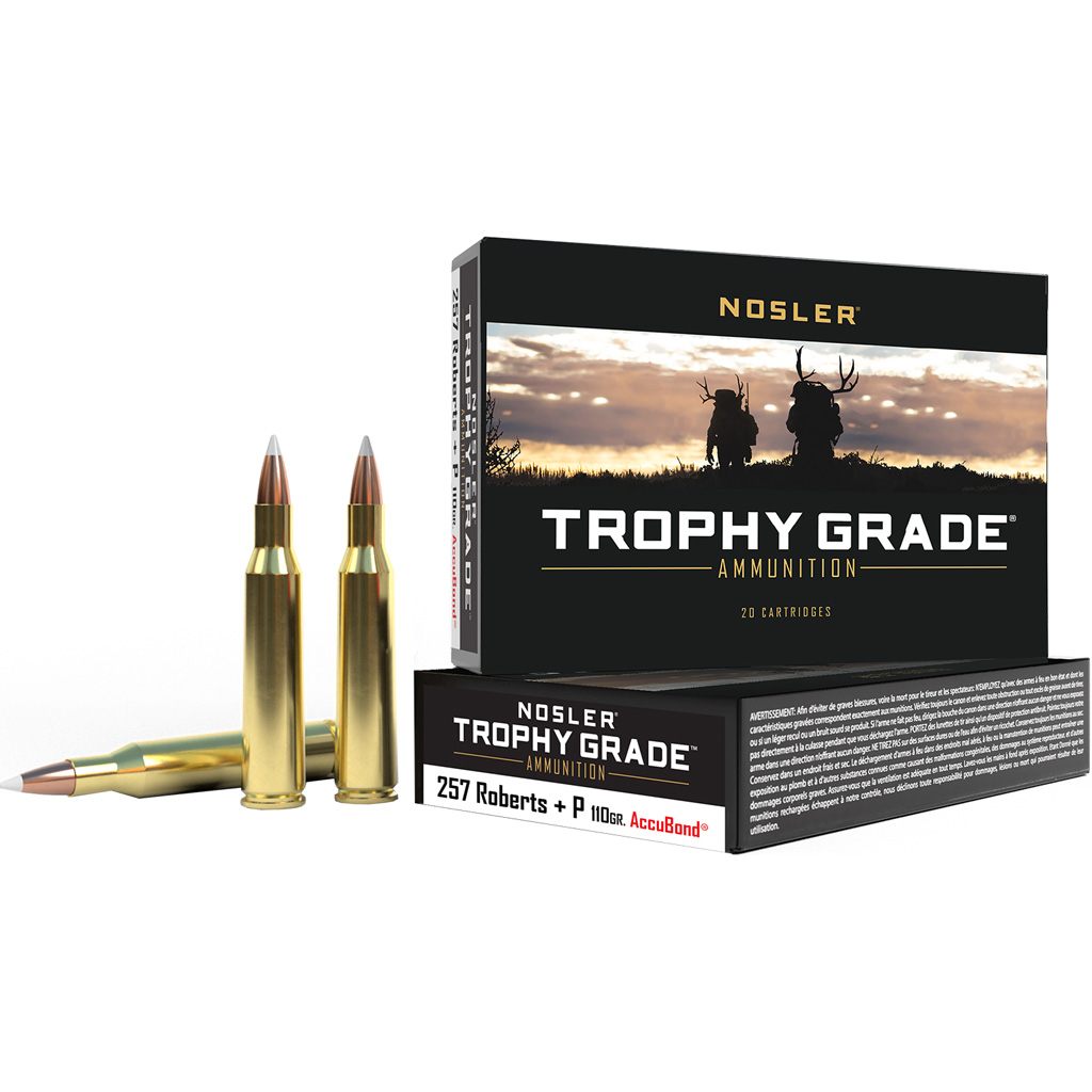 Nosler Trophy Grade Rifle Ammunition 257 Roberts +P 110 gr. AB SP 20 rd.