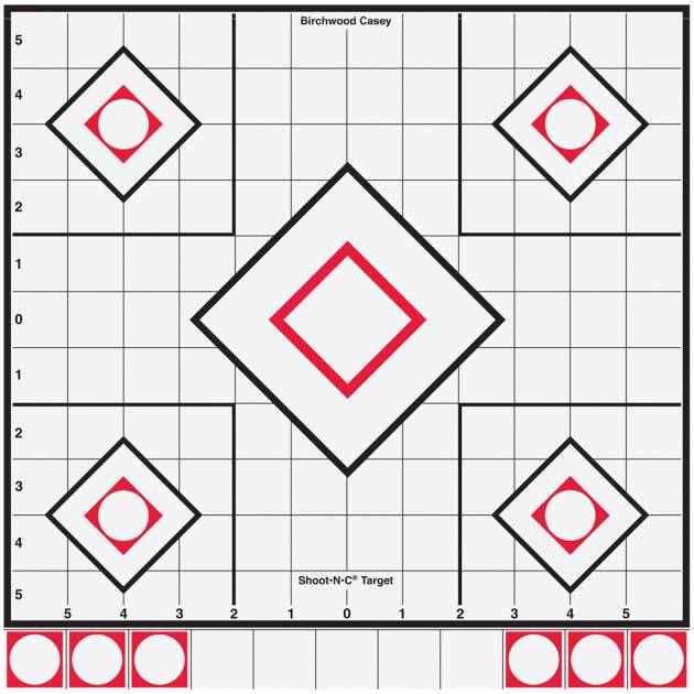 Birchwood Casey Shoot-N-C Target 8 in. Black/White Sight-In 5 pk.
