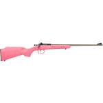 Keystone Crickett Rifle 22 LR Stainless/Pink Syn w/Gold Web Stock