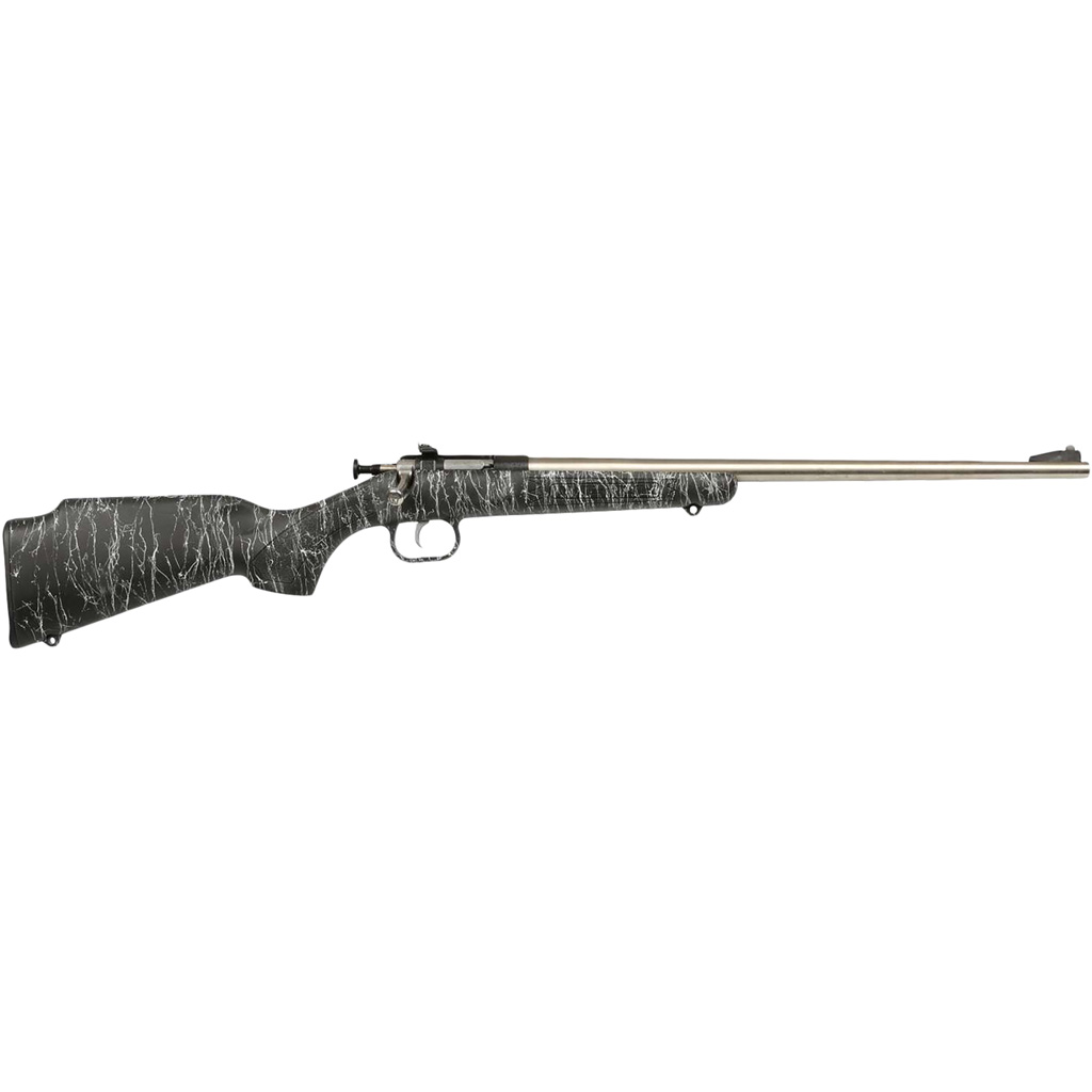 Keystone Crickett Rifle 22 LR Stainless/BLK Syn w/White Web Stock