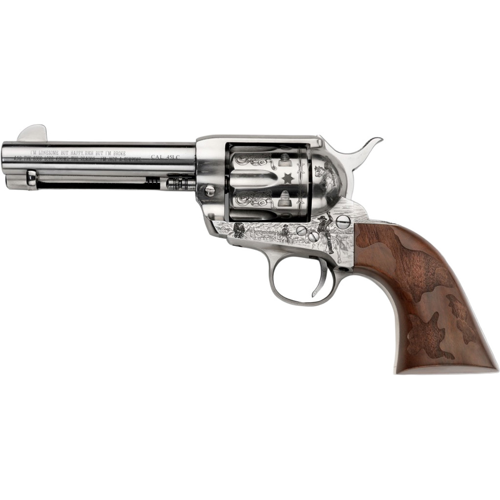 Pietta Cowpoke Revolver 357 Mag 4.75in Old Silver w/Engraved FM/BRL/CYL6rd - Image 2