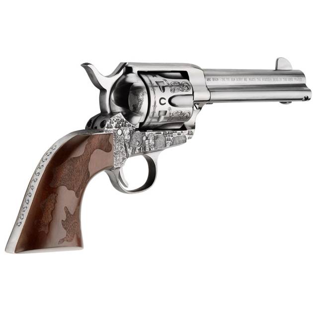 Pietta Cowpoke Revolver 357 Mag 4.75in Old Silver w/Engraved FM/BRL/CYL6rd