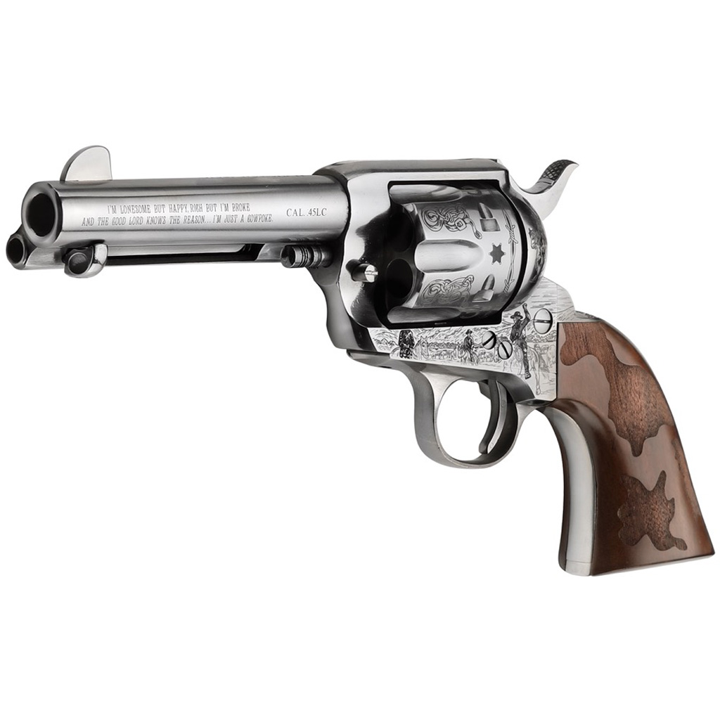 Pietta Cowpoke Revolver 357 Mag 4.75in Old Silver w/Engraved FM/BRL/CYL6rd - Image 3