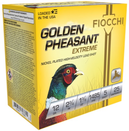 Fiocchi Golden Pheasant 12 GA | 2.75 inch 1-3/4 oz #5 Shot | 25 Rounds | 762344703862 | 12GPX5