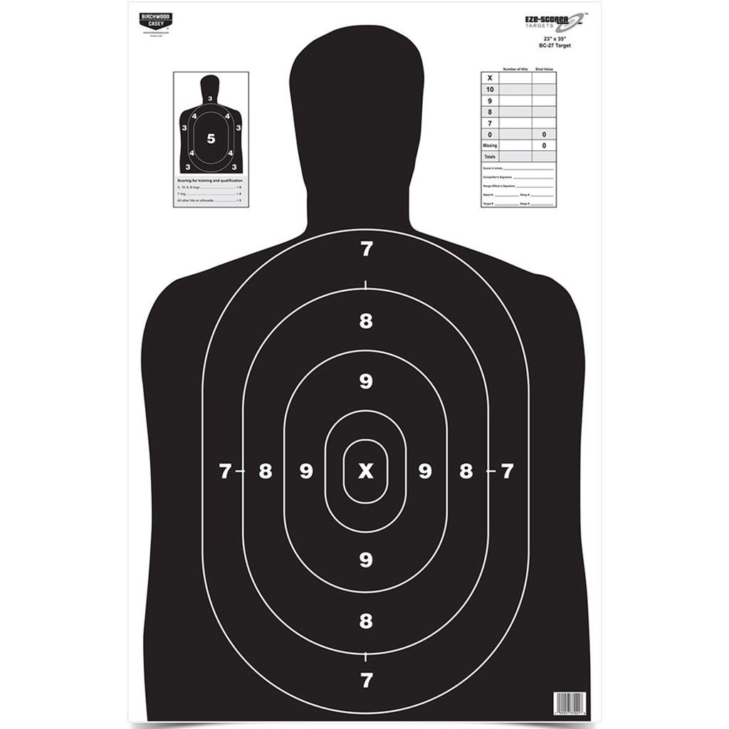 Birchwood Casey Eze-Scorer BC-27 Silhouette Target 23 x 35 in. 100 Pack