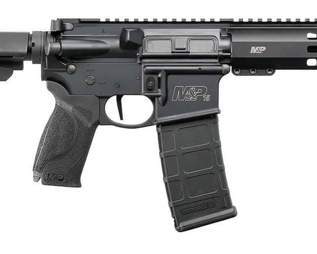 Smith & Wesson M&P15 pistol with 7.5-inch barrel, M-LOK handguard, and adjustable arm brace