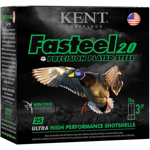 Kent Fasteel 2.0 Precision Plated Steel Load 12 ga. 2.75 in. 1 1/16 oz. 2 Shot 25 rd.
