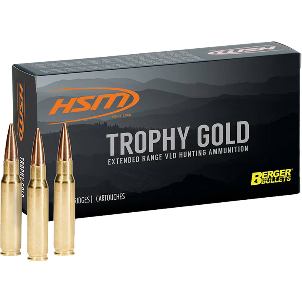 HSM Trophy Gold Rifle Ammunition 7mm Rem. Mag. Berger 140 gr. 20 rd.