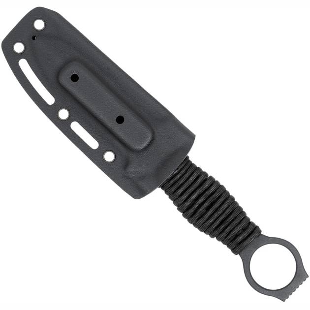 CobraTec Ringed Claymore 1 Side Serrated Dagger Fixed Blade Black