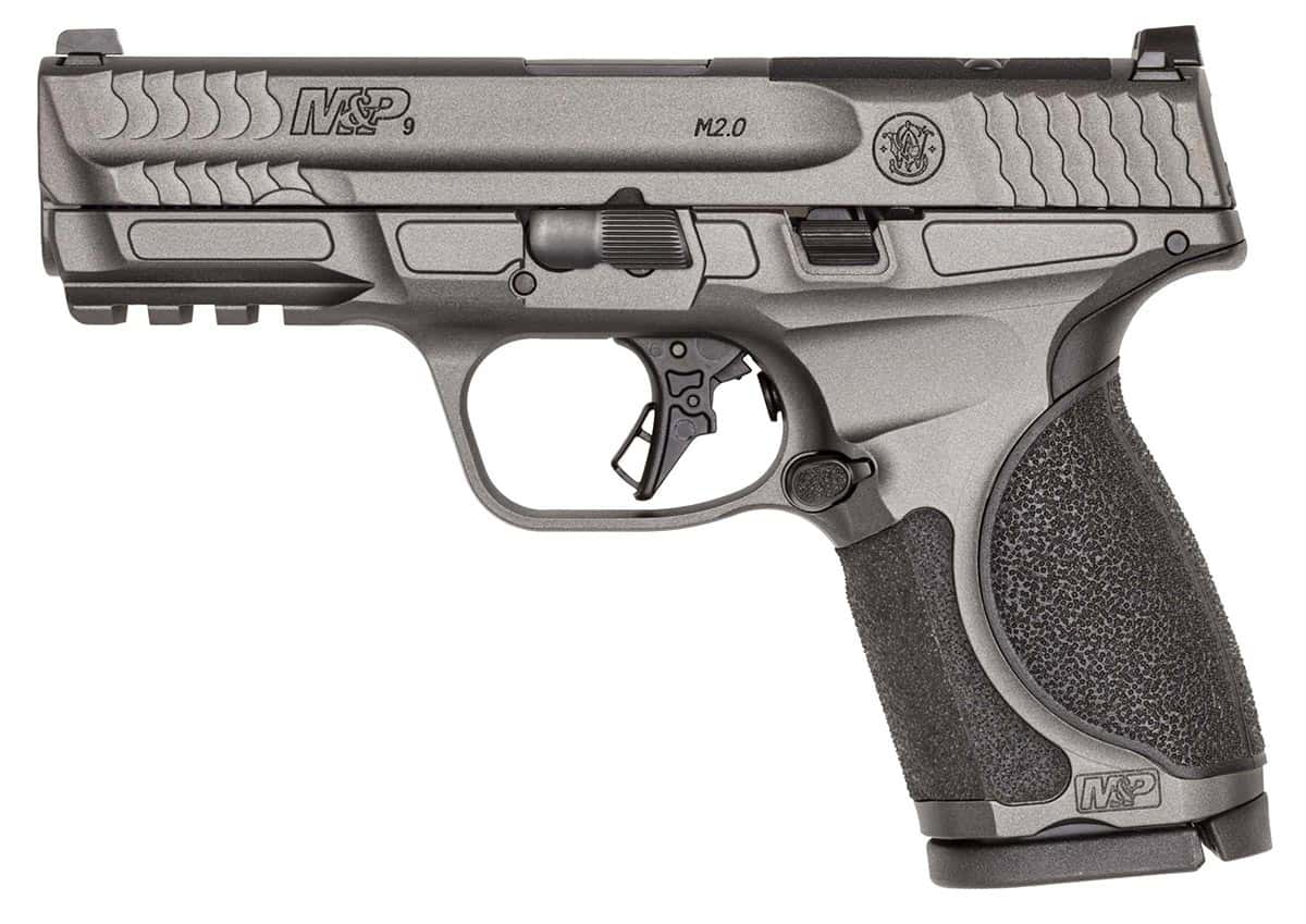 Smith & Wesson M&P9 M2.0 Metal Compact 9mm pistol with 4-inch barrel and gray finish