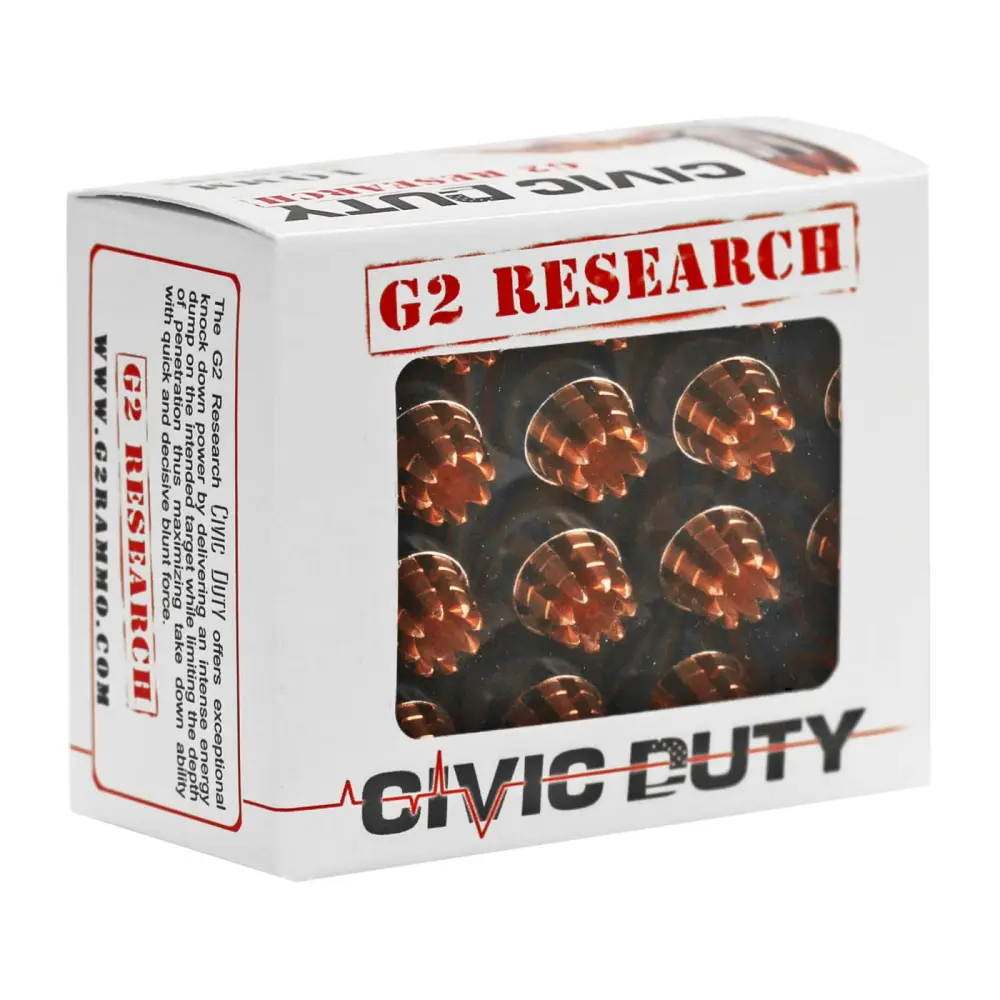 G2R CIVIC DUTY 10MM 20RD BOX 25 BOXES PER CASE
