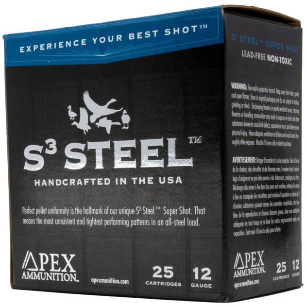 Apex Waterfowl S3 Steel Shotgun Ammo 12 ga. 3 in. 1-1/4oz #BB  25 rd