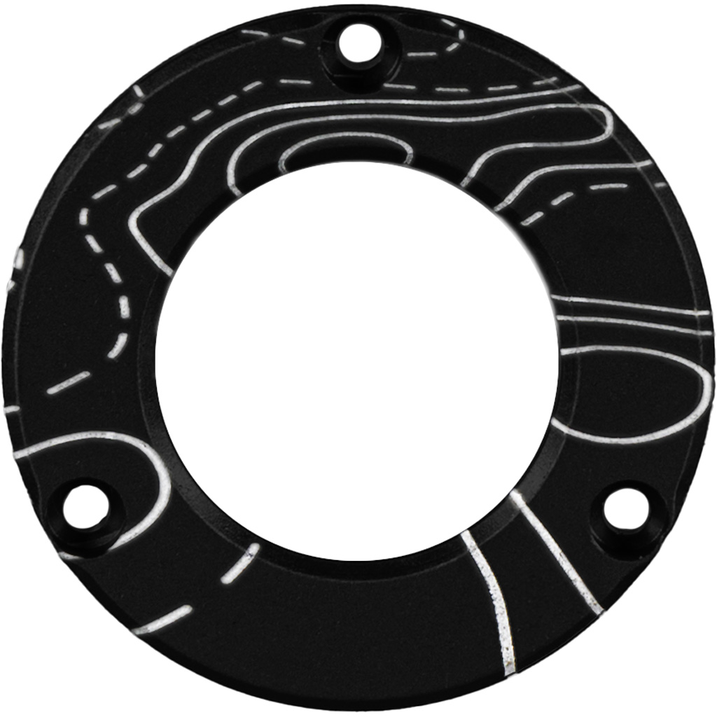 Axcel Driver Hubcap Black w/Engraving Topographical Map Pattern