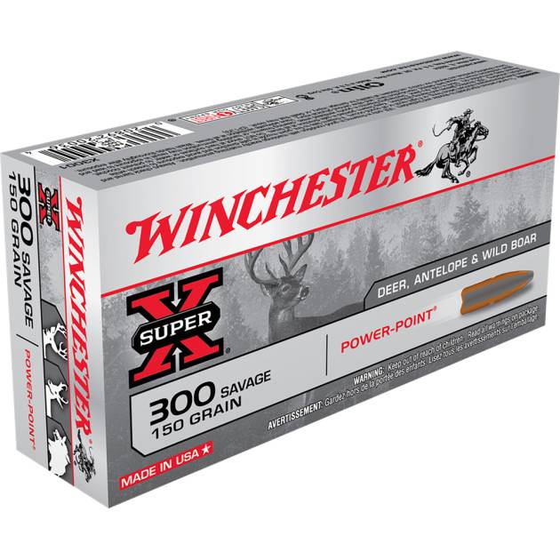 Winchester Super-X Rifle Ammo 300 Savage 150 gr. Power-Point 20 rd.