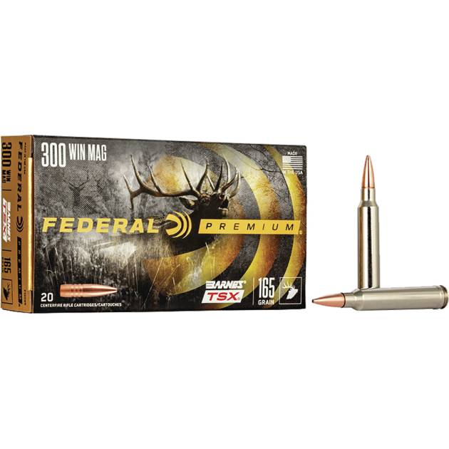Federal Premium Rifle Ammo 300 Win. Mag. 165 gr. Barnes TSX 20 rd.