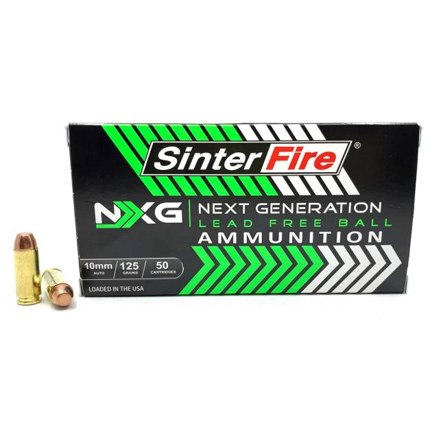 Sinterfire NXG Lead Free Ball Pistol Ammo 10mm 125 gr. Lead-Free Ball 50 rd.