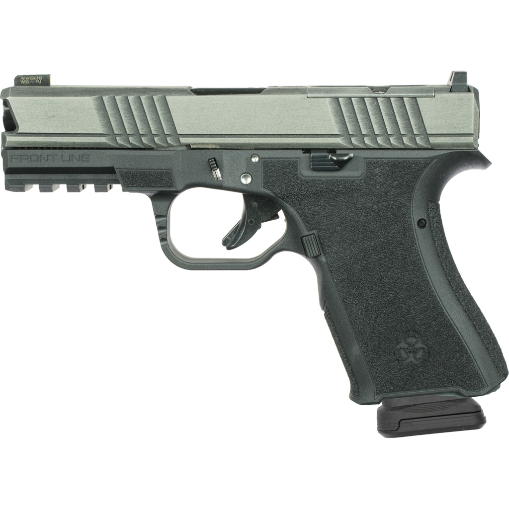 Black Rain Ordnance Frontline Pistol 9mm 4 in. Black/Gun Metal Grey Battleworn 15 rd.