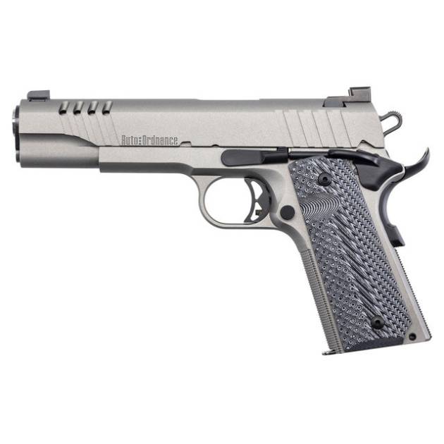 Auto-Ordnance 1911TCAC6 1911A1 .45 ACP 5" 7+1 Stainless/Gray G10 Grips