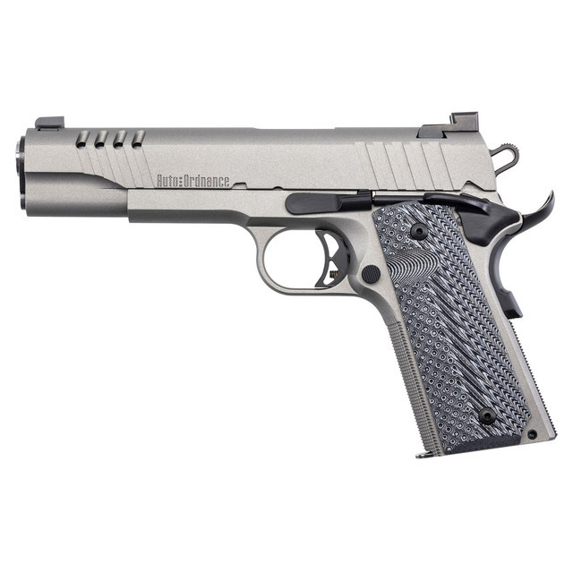 Auto-Ordnance 1911TCAC6 1911A1 .45 ACP 5" 7+1 Stainless/Gray G10 Grips