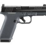 Ruger RXM 9mm pistol with 4-inch barrel, black slide, Stealth Gray frame, and two magazines