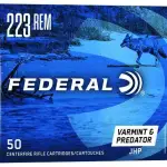 FEDERAL 223 REM 50GR JHP 50 CT AE VARMINT 50 RD/BX 5 BX/CS