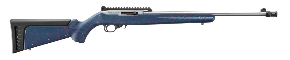 Ruger 10/22 250th Anniversary .22 LR rifle with Liberty Blue splatter stock