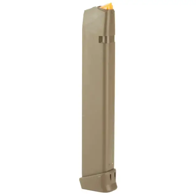 GLOCK GEN5 MAG 9mm 33rd (FDE mag floor plate FDE, follower orange) Pkg