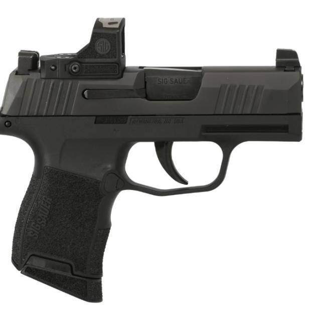 Sig Sauer P365 9mm pistol with 3.1-inch barrel, ROMEO-RS optic, and XRAY3 sights