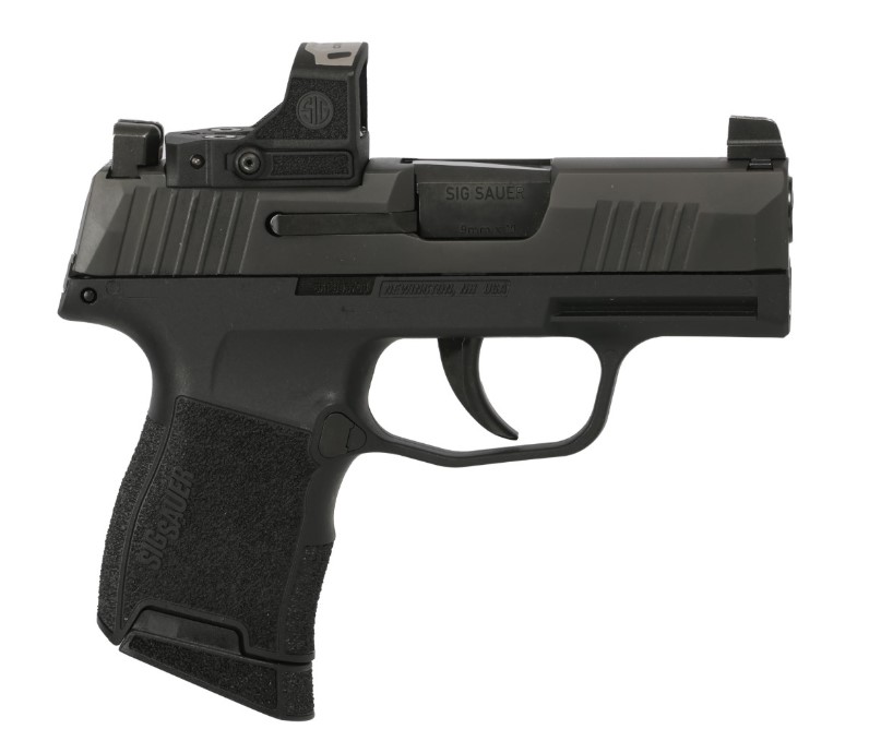 Sig Sauer P365 9mm pistol with 3.1-inch barrel, ROMEO-RS optic, and XRAY3 sights